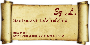 Szeleczki Lénárd névjegykártya